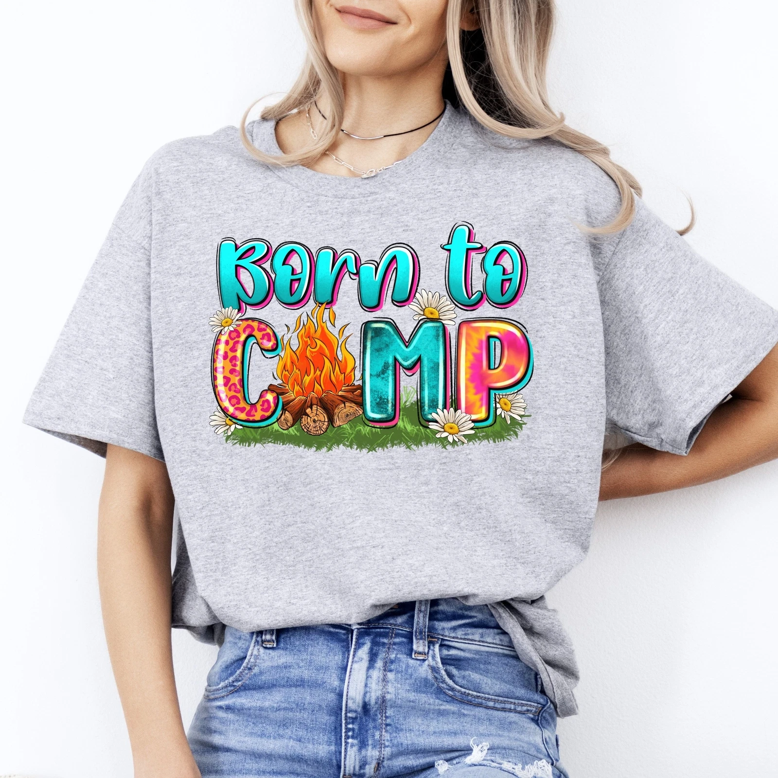 Born to camp T-Shirt traveler adventure Camper Unisex tee Sand White Sport Grey
Opens in a new windo