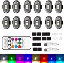 Wireless Led Strobe Lights Remote Control 8 Colors Waterproof For Car Motorcycle