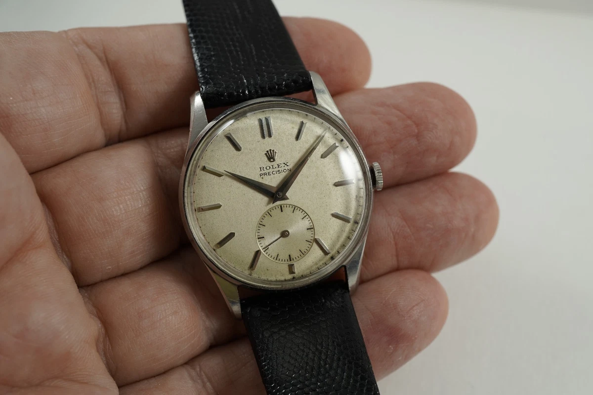 ROLEX 4658 STEEL PRECISION VINTAGE CALATRAVA CASE ORIGINAL DIAL NICE DATES 1951