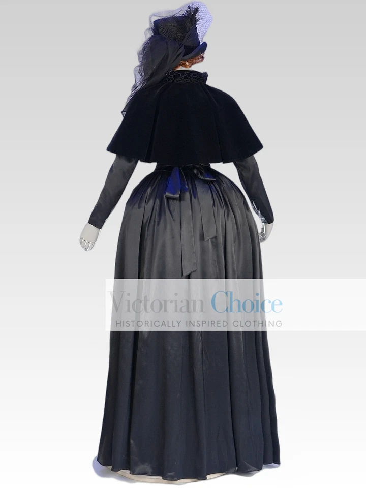 Черный викторианский Диккенс рок бархат плащ платье готический стимпанк театр 0061 - Изображение 4 из 4