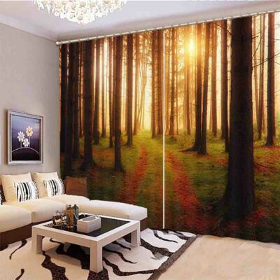 Wheel Mark Nice Tree 3D Curtain Blockout Photo Printing Curtains Drape Fabric