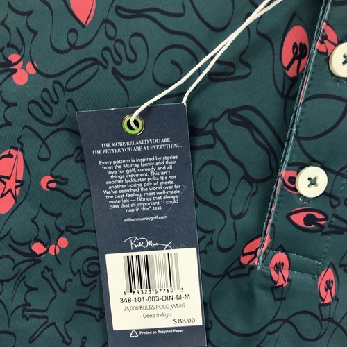 Nueva camisa polo de golf William Murray para hombre bombillas medianas índigo profundo - Imagen 3 de 8