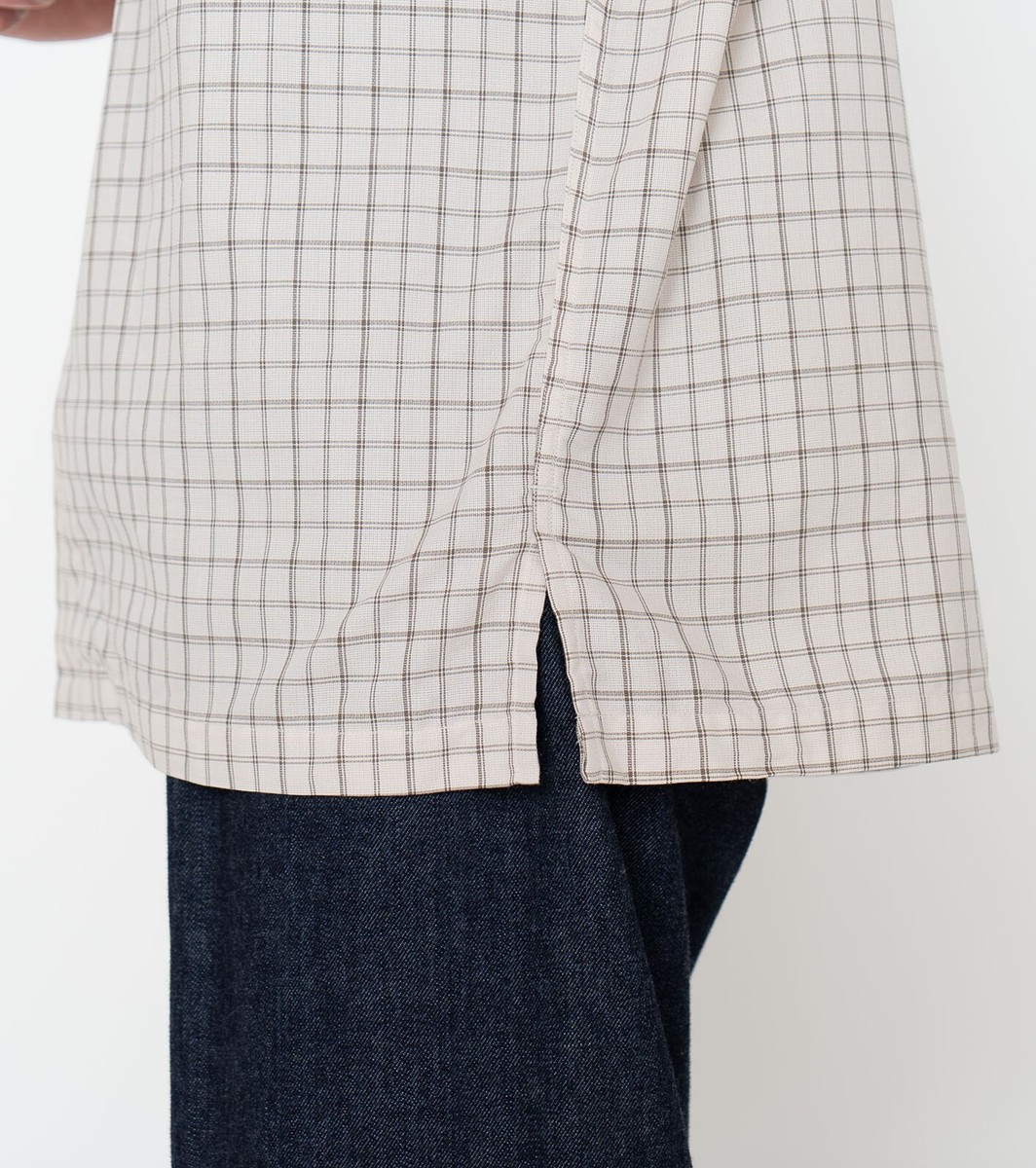 ASK availability First) nanamica Open Collar Panama Plaid S