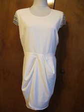 Guess women's off white evening wrap dress size 12 NWT fits size 10