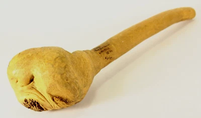 = 1920's Signed Burl Wood Club Native American Appalachian Indians West Virginia - Image 1 of 4