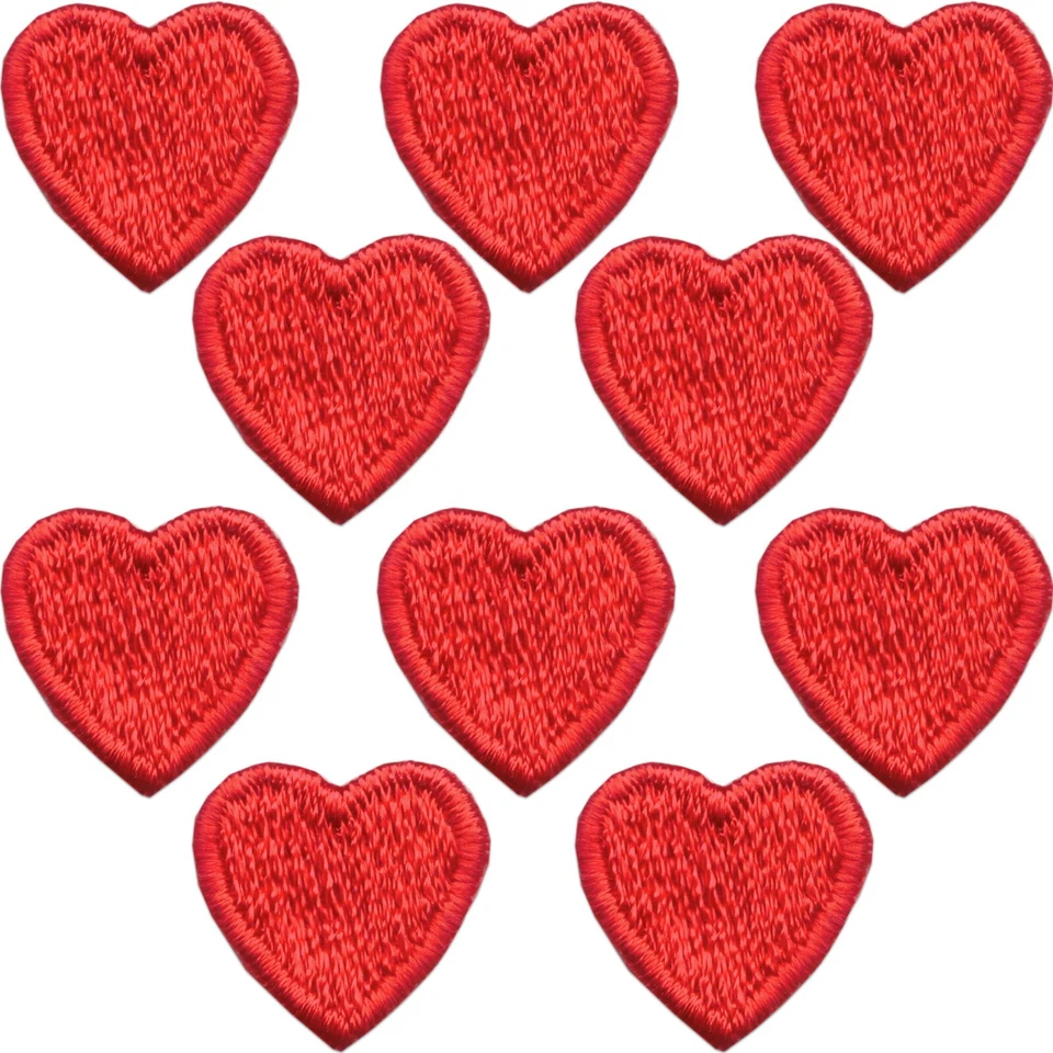 Iron On Tiny Heart Patches (10-Pack) Red, Black, & Gold Heart Patch Applique - Image 4 of 4