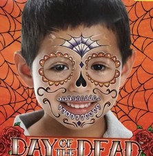 Halloween Body Art Temporary Tattoo - Orange Black Day Of Dead