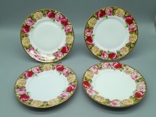 Beyer & Bock Tausendschön Rosen 4 kleine Teller 16 cm 1930/40 Porzellan Set 1