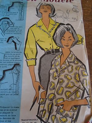 Ancien Patron Echo De La Mode Robe Manteau à Basque - Taille 44 Des Années 60