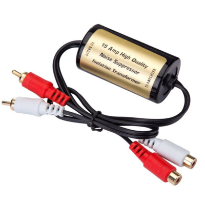 2 RCA Audio Noise Filter Suppressor Ground Loop Isolator for Car