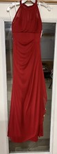 Davids Bridal Long Halter Mesh Neck Size 4 NWT In Color Apple