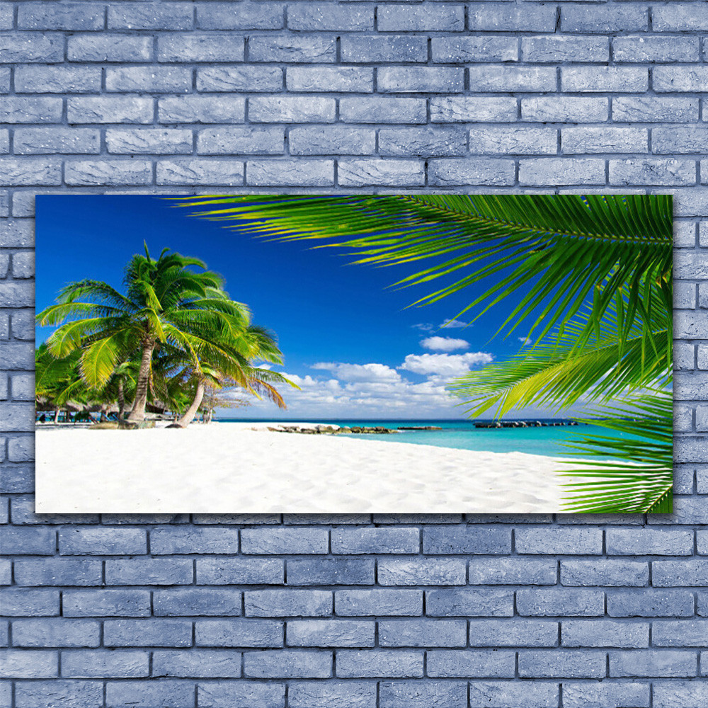 Tableau sous Verre 140x70 Paysage Palmiers Édition Luxe pour Intérieur