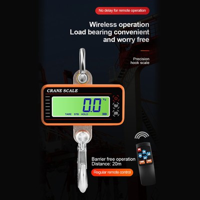 1500kg Digital Crane Scale LED Display Heavy Duty For Industrial Use Orange ERT
