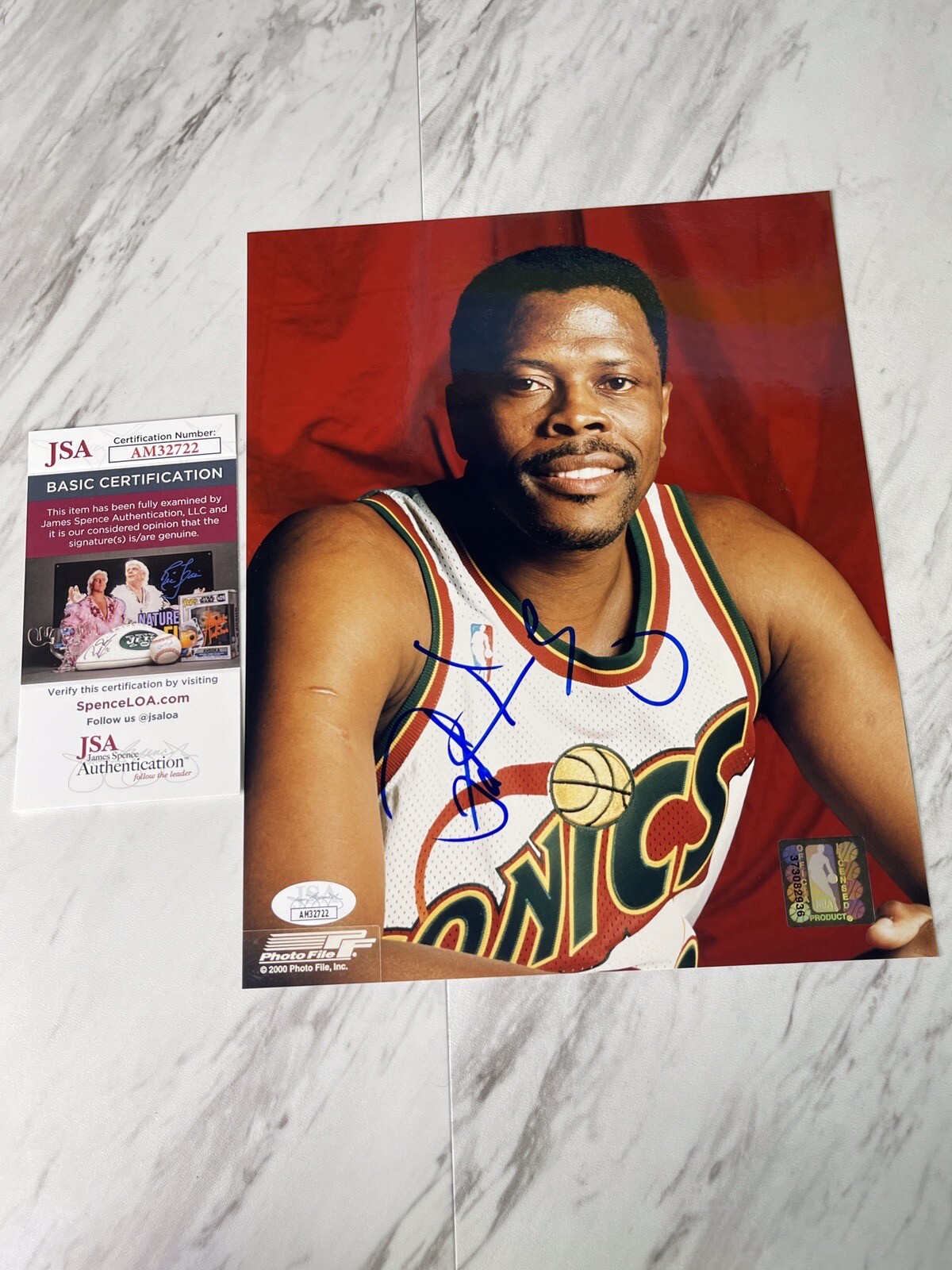 Patrick Ewing Autographed Signed Seattle Supersonics SUPER RARE SONICS 8X10 PHOTO HOF JSA COA 