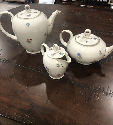 Lot of 3 ~ Eschenbach Germany Roswitha Pitcher Creamer Tea Set Floral Pattern