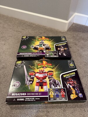 Mighty Morphin Power Rangers MEGAZORD DRAGONZORD Construction Sets 280pcs  each