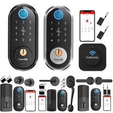 Smart Front Door Lock Set WiFi Fingerprint Keyless Entry Digital Keypad Deadbolt