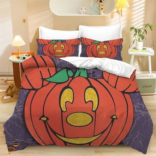 3D Halloween Moon Skull Quilt Duvet Cover Set Pillowcase Single Queen King Sizes - Picture 10 of 21