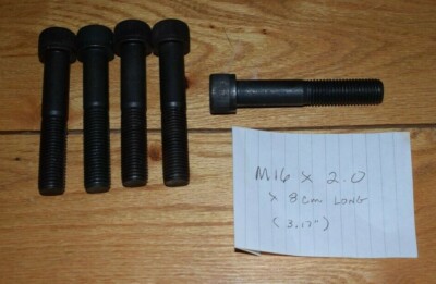 5 pcs, M16 x 2.0 x 80mm, SHCS, Socket Head Cap Screw, Bolt, Black, New