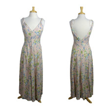New ZARA Twisted Strap Dress V-Neck & Back Boho Floral Flowy Festival Pink XS