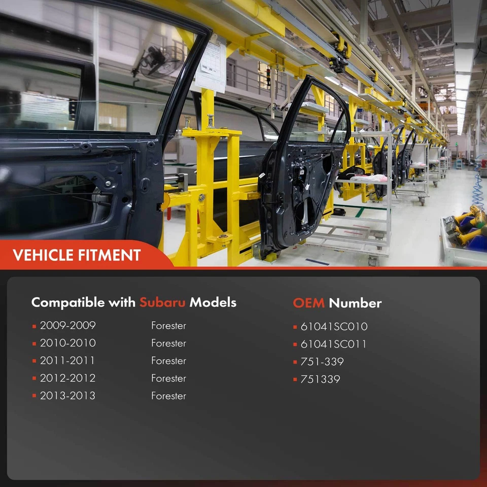 Front Left Power Window Regulator for Subaru Forester 2009-2013 w/ 2-pin Motor - Image 3 of 4