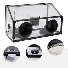 Fully Enclosed Electric Grinding Table Polisher Dust Box Acrylic Cover +LED +Fan