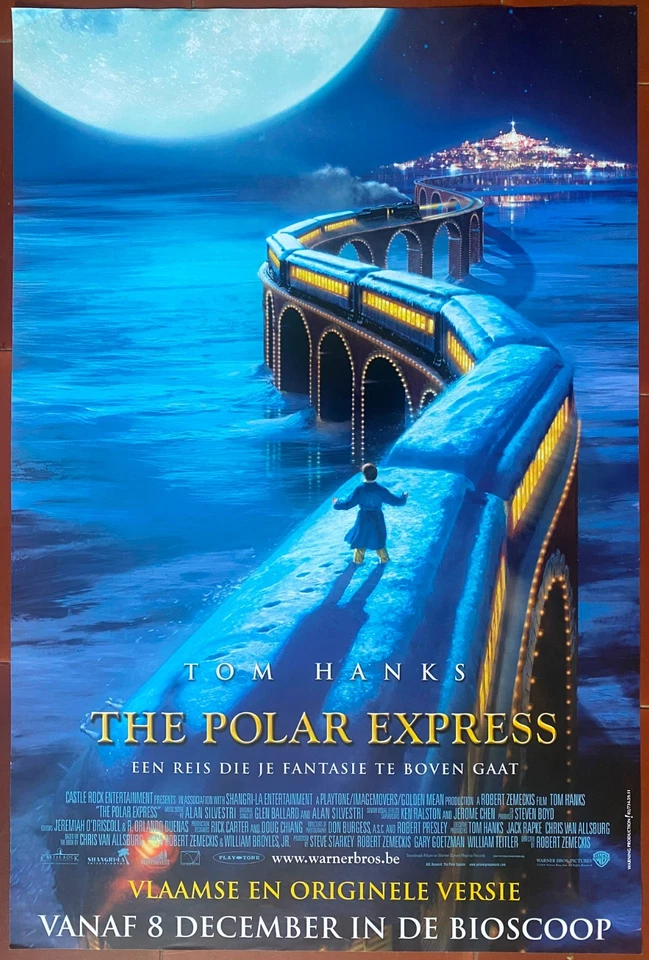 Affiche belge LE POLE EXPRESS Tom HANKS Train Locomotive Noël 40x60cm - Photo 1/1