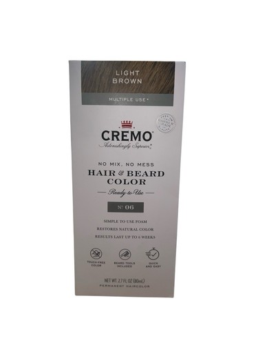Cremo Hair & Beard Color 06 Light Brown No Mix No Mess~ Permanent Haircolor