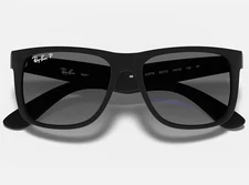 Ray-Ban Justin RB4165 54mm Polarized Sunglasses Matte Black Frame Light Grey Len