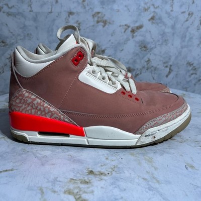 Air Jordan 3 Retro Women's Size 8.5 Shoes Rust Pink Athletic Trainer Sneakers
