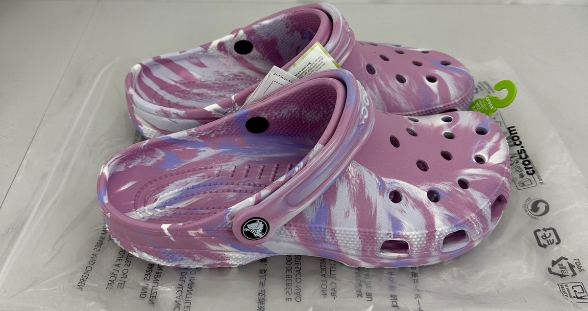 Women's US Size 10 Crocs Classic Marbled Clog Color Hydrangea