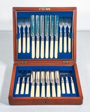 ⚜️ Set 24 Besteck Sweet Silverplated Sheffield William Hutton Old-Time 800