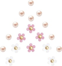 Cute Flower Shoe Charms for Women, 18Pcs Acrylic Daisy with Pink