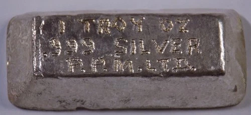 P.P.M. PPM 1 troy oz .999 fine silver ingot