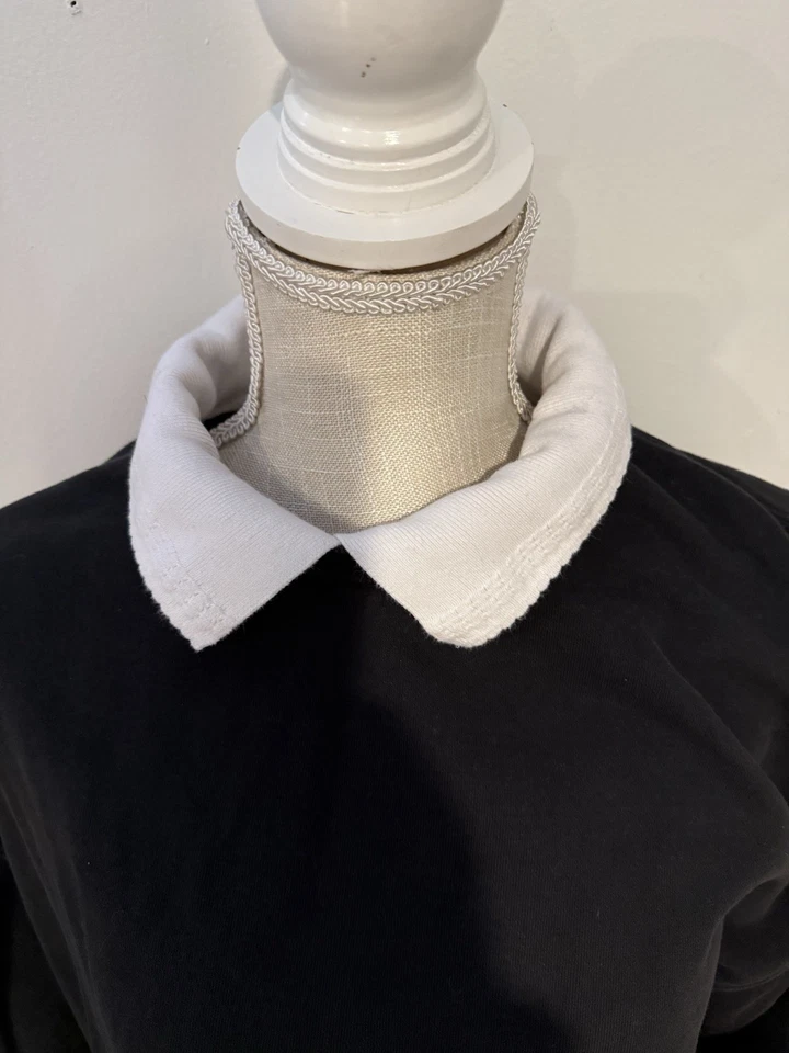 Brandy Melville John Galt Woman's Oversize Black and White Erica Collar Sweater - Image 2 of 3