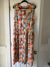 Christopher & Banks Women’s Sleeveless Floral Print Dress Tie Back Size 16 EC2