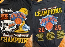 Hot Knicks Eastern Conference Champions Final 2026 black 2 side Shirt VK13657