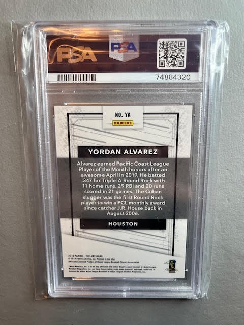 2019 Panini Nat'l - Yordan Alvarez (RC) - Rainbow Spokes /50 - PSA 10! - Pop 4!! view 3