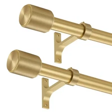 Brass Curtain Rods for Window 36 to 72 Inch, 2 Pack Drapery Rods, Adjustable ...