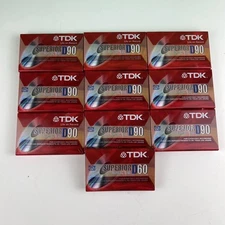 NOS TDK D90 10 Pcs Blank Audio Cassette Tapes IEC I/Type I Superior Normal Bias