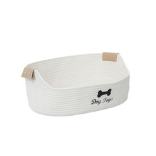 Large Dog Toy Basket, Cotton Rope Pet Toy Bin Organizer, Pet Toys Storage Acc...