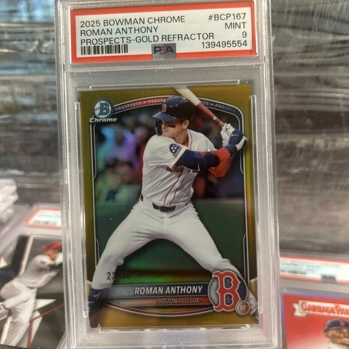 ROMAN ANTHONY 2025 Bowman Chrome GOLD REFRACTOR /50 PSA 9 🔥🔥
