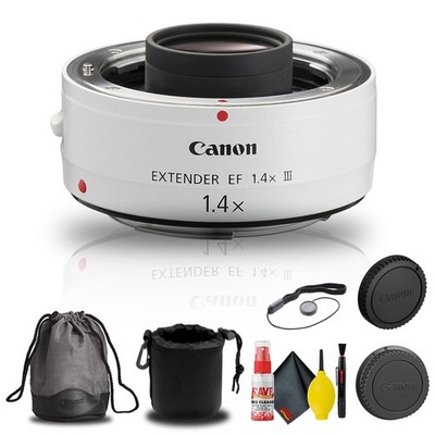 Canon Extender EF 1.4X III (4409B002) + Lens Pouch + Cap Keeper + More