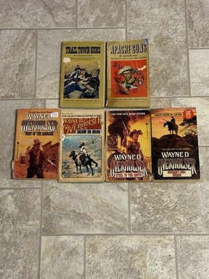 Vintage Western Cowboy Paperback Book Lot Wayne D Overholser & Jackson Cole