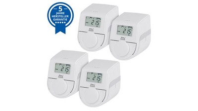 dnt 4er-Set Heizkörperthermostat ThermoTune, Stand-alone, ca. 4 Jahre Batteriela