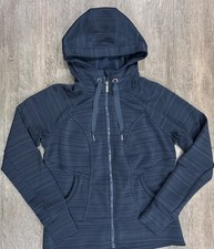 Athleta Full Zip Hoodie Large Blue Fleece Womens