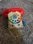 Vintage Fisher Price 1961 Rotary Chatter Toy Telephone #747
