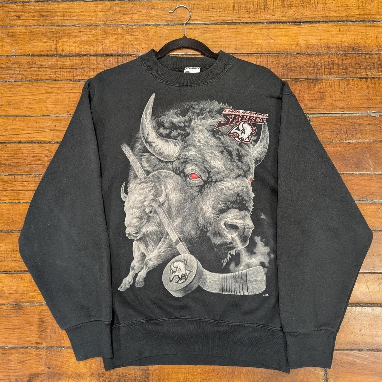 NHL Buffalo Sabres Hockey Team logo black color crewneck sweatshirt VK10041