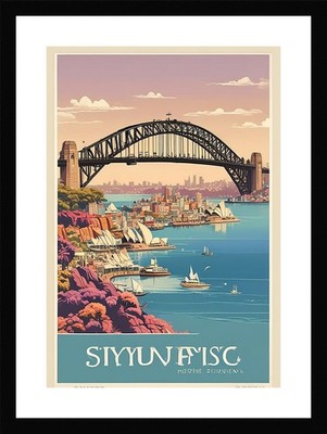 Moderner Hafen von Sydney gerahmtes Wandbild Poster Leinwanddruck Bild