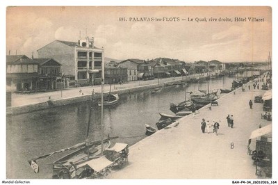 BAHP4-0488-34 - PALAVAS-LES-FLOTS - Le Quai - right bank - Hotel villaret